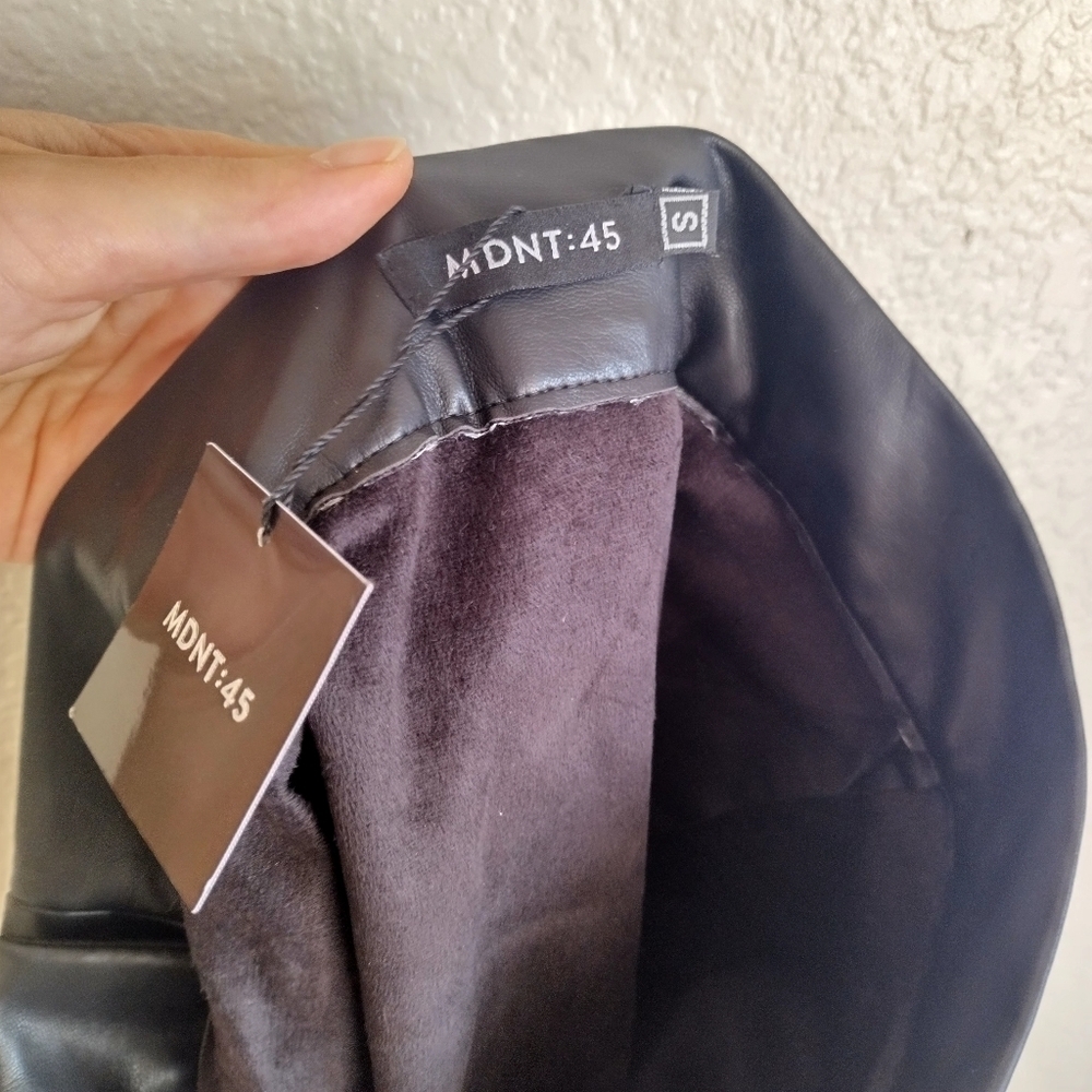 NWT MDNT:45 Faux Leather high-waisted wrap skirt SZ S - Picture 10 of 11